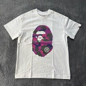 BAPE Color Camo Big Ape Head Tee 'White/Purple'